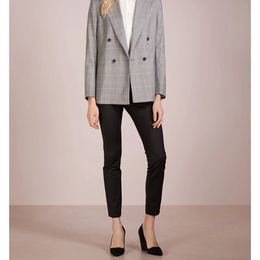 Filippa K Mila Black High Rise Slim‎ Side Zip Pull On Ankle Trouser Pants Sz 36